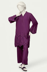 EMBROIDERED CAMBRIC STITCHED 2 PIECE