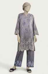 EMBROIDERED PRINTED CAMBRIC STITCHED 2 PIECE