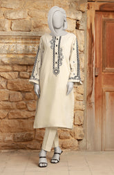 WINTER'24 EMBROIDERED CROSS HATCH WOMEN STITCHED 2PC SUIT