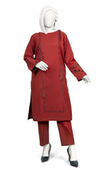 WINTER'24 EMBROIDERED CROSS HATCH WOMEN STITCHED 2PC SUIT