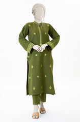 EMBROIDERED CROSS HATCH 2PCS UNSTITCHED