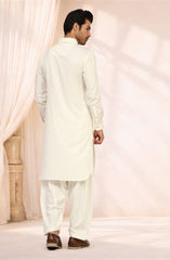 OFF-WHITE BLENDED KAMEEZ SHALWAR