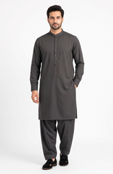 CHARCOAL BLENDED EMBROIDERED KAMEEZ SHALWAR