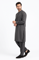 CHARCOAL BLENDED EMBROIDERED KAMEEZ SHALWAR