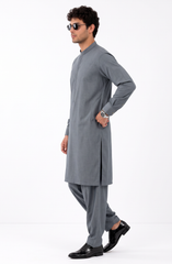 LIGHT STEEL BLUE BLENDED EMBROIDERED KAMEEZ SHALWAR