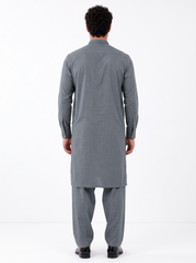 LIGHT STEEL BLUE BLENDED EMBROIDERED KAMEEZ SHALWAR