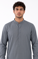 LIGHT STEEL BLUE BLENDED EMBROIDERED KAMEEZ SHALWAR