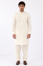OFF-WHITE BLENDED KAMEEZ SHALWAR