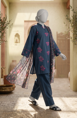 EMBROIDERED CAMBRIC 3PCS UNSTITCHED