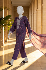 EMBROIDERED PRINTED LAWN STITCHED 3 PIECE