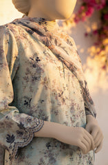 EMBROIDERED PRINTED CAMBRIC STITCHED 3 PIECE