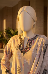 EMBROIDERED PRINTED LAWN STITCHED 3 PIECE