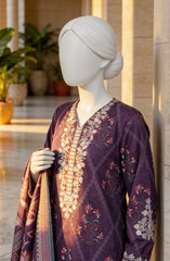 EMBROIDERED PRINTED LAWN STITCHED 3 PIECE