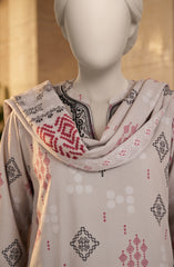 EMBROIDERED PRINTED LAWN STITCHED 3 PIECE