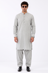 IVORY EMBROIDERED BLENDED KAMEEZ SHALWAR