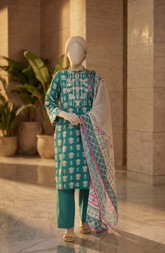 EMBROIDERED PRINTED CAMBRIC STITCHED 3 PIECE
