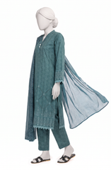 EMBROIDERED CAMBRIC STITCHED 3 PIECE