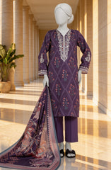 EMBROIDERED PRINTED LAWN STITCHED 3 PIECE
