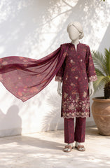 EMBROIDERED PRINTED CAMBRIC STITCHED 3 PIECE
