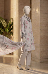 EMBROIDERED PRINTED LAWN STITCHED 3 PIECE