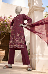 EMBROIDERED PRINTED CAMBRIC STITCHED 3 PIECE