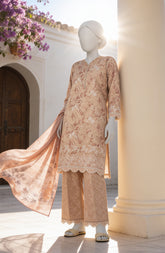 EMBROIDERED PRINTED CAMBRIC STITCHED 3 PIECE