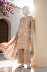 EMBROIDERED PRINTED CAMBRIC STITCHED 3 PIECE