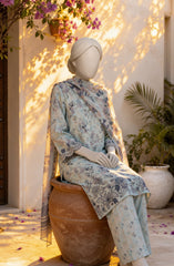 EMBROIDERED PRINTED CAMBRIC STITCHED 3 PIECE