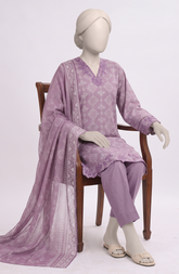 EMBROIDERED PRINTED LAWN STITCHED 3 PIECE