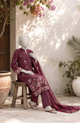 EMBROIDERED PRINTED CAMBRIC STITCHED 3 PIECE