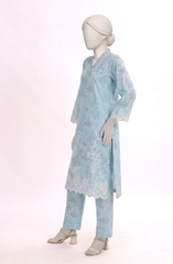 EMBROIDERED PRINTED CAMBRIC STITCHED 2 PIECE