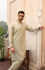 FESTIVE'22 MEN KAMEEZ SHALWAR FORMAL LIGHT OLIVE