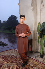 SUMMER'22 TEENS PLAIN KAMEEZ SHALWAR BROWN