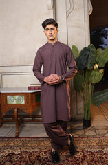 SUMMER'22 TEENS PLAIN KAMEEZ SHALWAR LIGHT MAROON