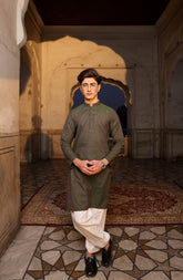 SUMMER'22 TEENS SEMI FORMAL STYLING KURTA GREEN