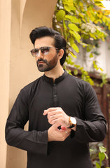 MEN KAMEEZ SHALWAR SEMI FORMAL BLACK