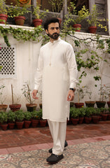 EID FESTIVE'22 MEN KAMEEZ SHALWAR FORMAL OFF WHITE