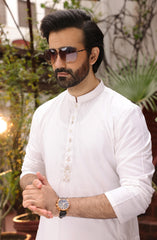 EID FESTIVE'22 MEN KAMEEZ SHALWAR SEMI FORMAL CREAM
