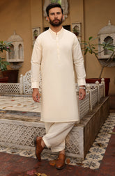 FESTIVE'22 MEN KAMEEZ SHALWAR SEMI FORMAL CREAM