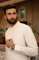 FESTIVE'22 MEN KAMEEZ SHALWAR SEMI FORMAL CREAM