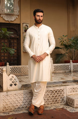 FESTIVE'22 MEN KAMEEZ SHALWAR SEMI FORMAL CREAM