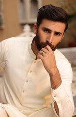 FESTIVE'22 MEN KAMEEZ SHALWAR SEMI FORMAL CREAM
