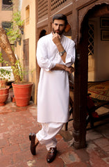 FESTIVE'22 MEN KAMEEZ SHALWAR FORMAL WHITE