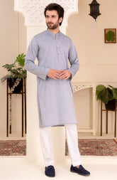 MEN KURTA PLAIN SLATE GREY (6657168375982)