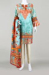 AQUA ETHNIC WITH FRONT DORI 3PC SUIT (6861124763822)