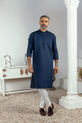 MEN KURTA PLAIN DARK BLUE