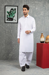PRE WINTER'22 MEN KAMEEZ SHALWAR PLAIN WHITE