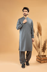 PRE WINTER'22 MEN KAMEEZ SHALWAR PLAIN GREY