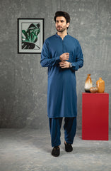 PRE WINTER'22 MEN KAMEEZ SHALWAR PLAIN BLUE