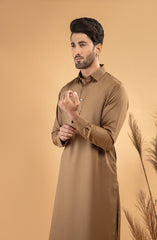 PRE WINTER'22 MEN KAMEEZ SHALWAR PLAIN BROWN